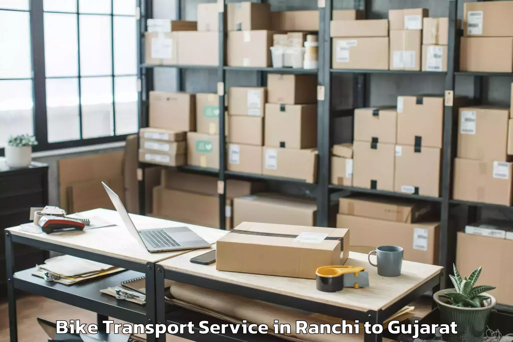 Get Ranchi to Gujarat Vidyapith Ahmedabad Bike Transport